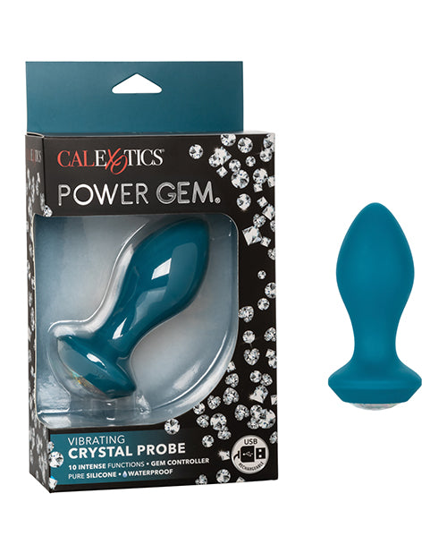 Power Gem Vibrating Crystal Probe Silicone Rechargeable Butt Plug