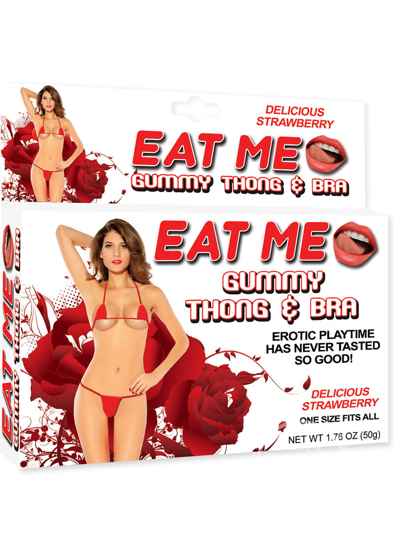 Eat Me - Gummy Thong And Bra - Strawberry