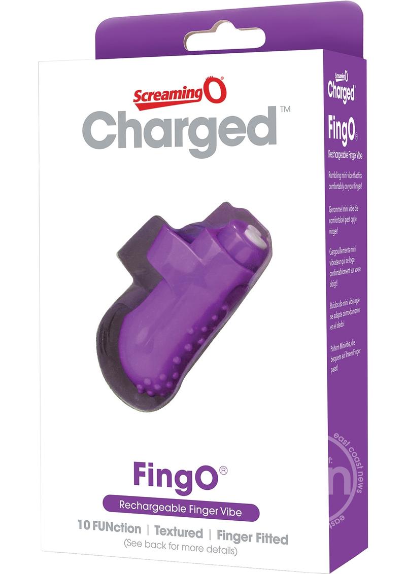 Charged Fing O Rechargeable Finger Mini Vibrator Waterproof - Purple