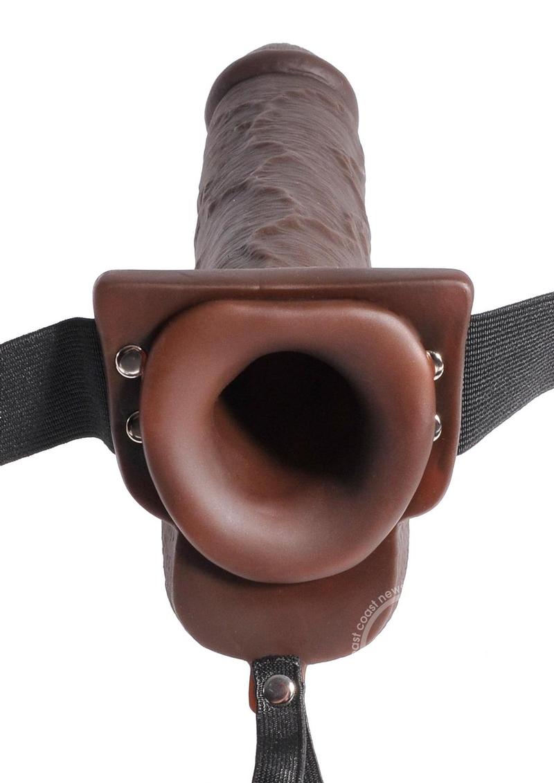 Fetish Fantasy Series Hollow Squirting Strap-On Dildo with Balls and Harness 9in