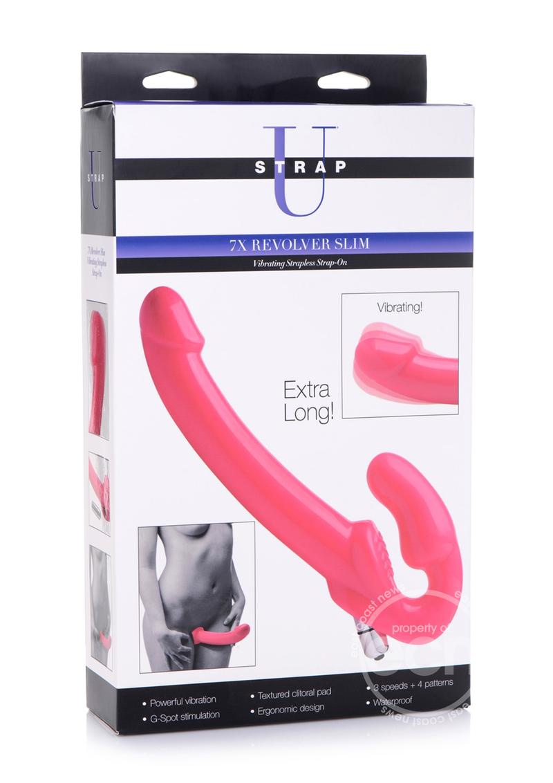 Strap U 7X Revolver Slim Vibrating Strapless Strap-On Dildo