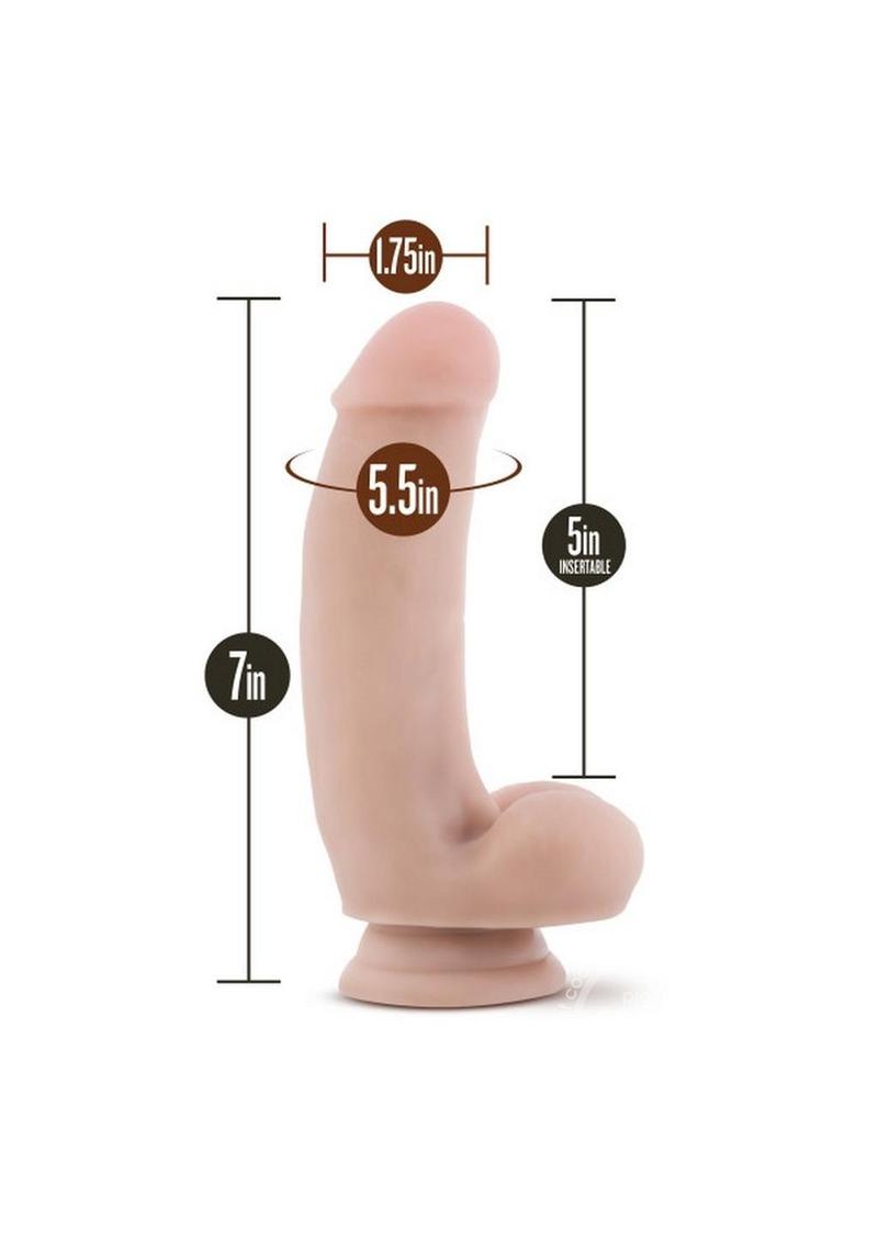 Dr. Skin Platinum Collection Dr. Samuel Silicone Dildo with Balls and Suction Cup 7in - Vanilla