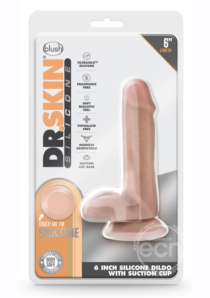 Dr. Skin Platinum Collection Dr. Daniel Silicone Dildo with Balls and Suction Cup 6in
