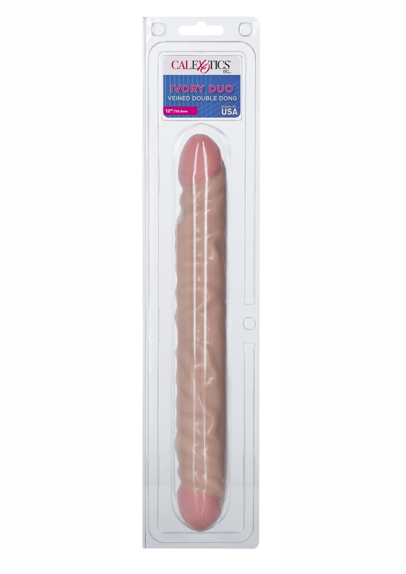 Veined Double Dong 12in - Vanilla