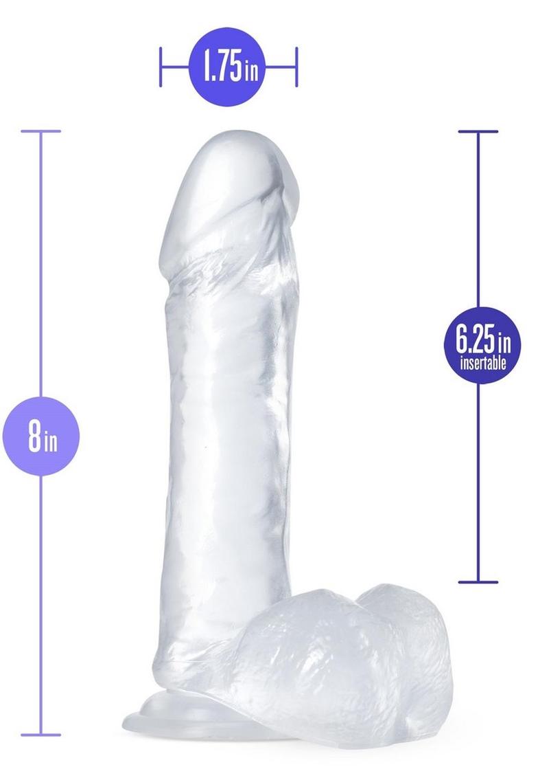 B Yours Diamond Glimmer Dildo 8in - Clear