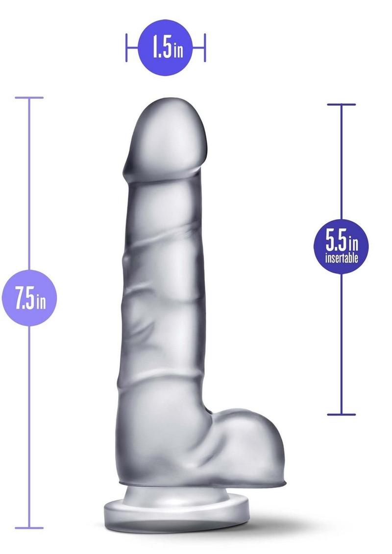 B Yours Diamond Quartz Dildo 7.5in - Clear