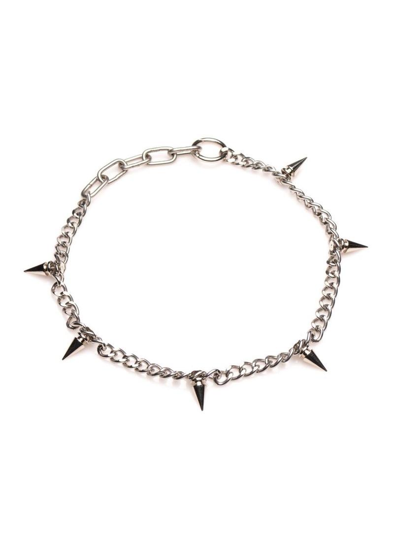 Punk Spiked Necklace Silver