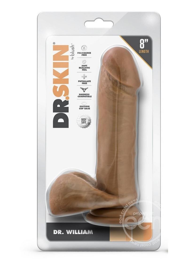 Dr. Skin Silver Collection Dr. William Dildo with Balls and Suction Cup 8in