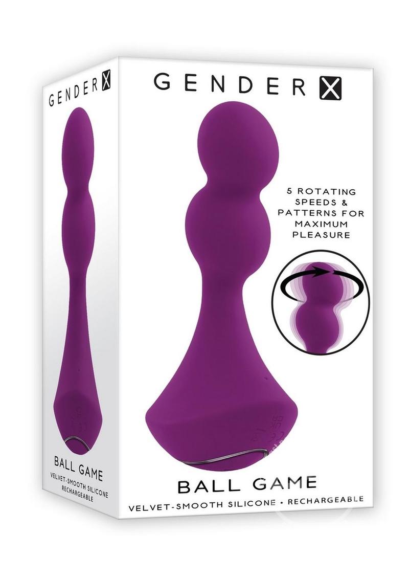 Gender X Ball Game Rechargeable Silicone Rotating Vibrator - Purple