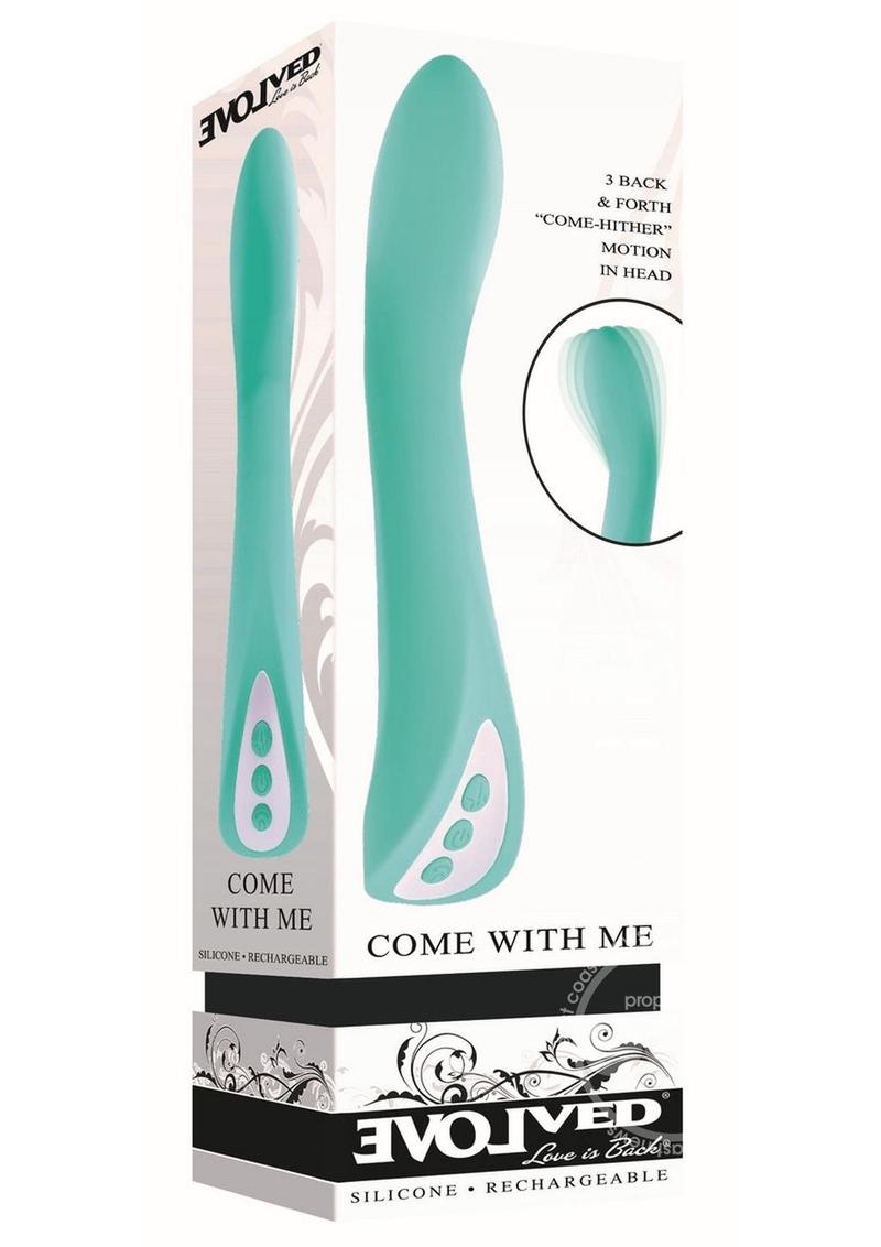 Come With Me Rechargeable Silicone Vibrator - Green