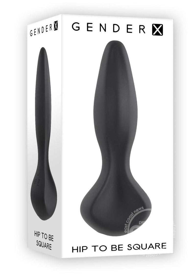 Gender X Hip to be Square Rechargeable Silicone Anal Plug - Black