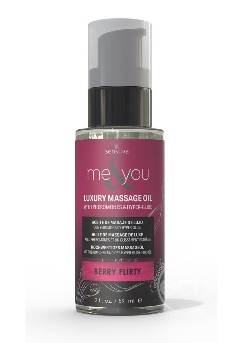 Me & You Pheromone Infused Luxury Massage Oil - Berry Flirty - 2oz