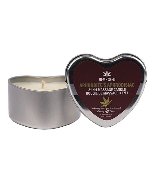 Earthly Body 3 in 1 Massage Heart Candle - 4 oz