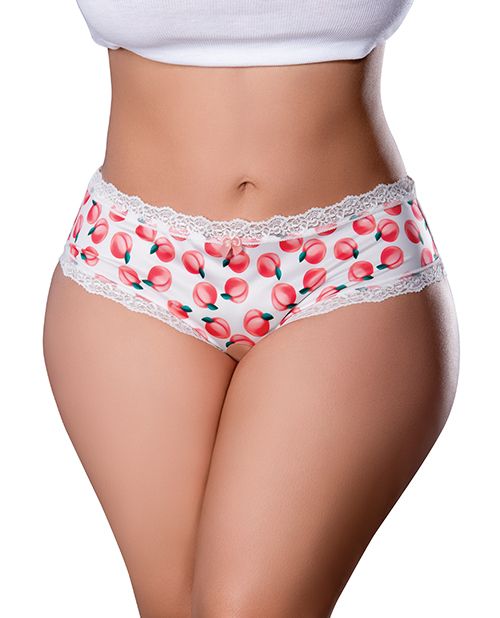 Sweet Treats Crotchless Boy Short w/Wicked Sensual Care Peach Lube