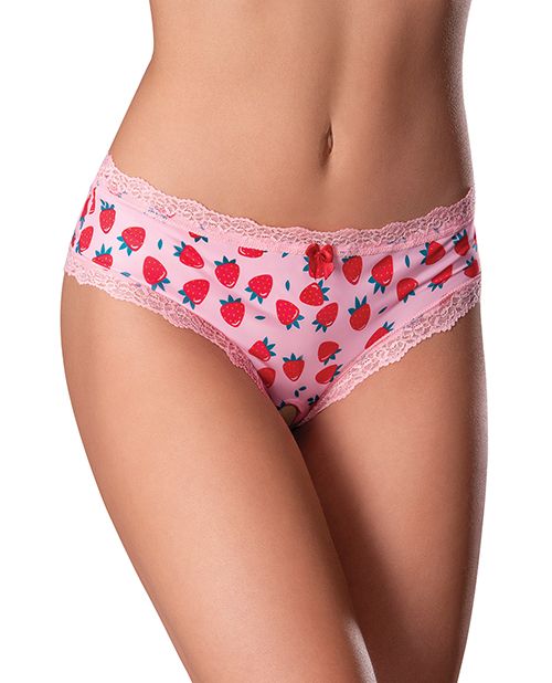 Sweet Treats Crotchless Boy Short w/Wicked Sensual Care Peach Lube