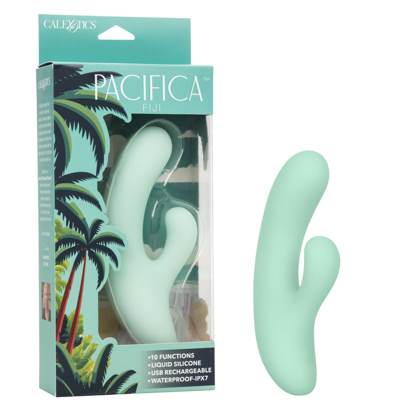 Pacifica Fiji Rechargeable Silicone Dual Vibrator - Green