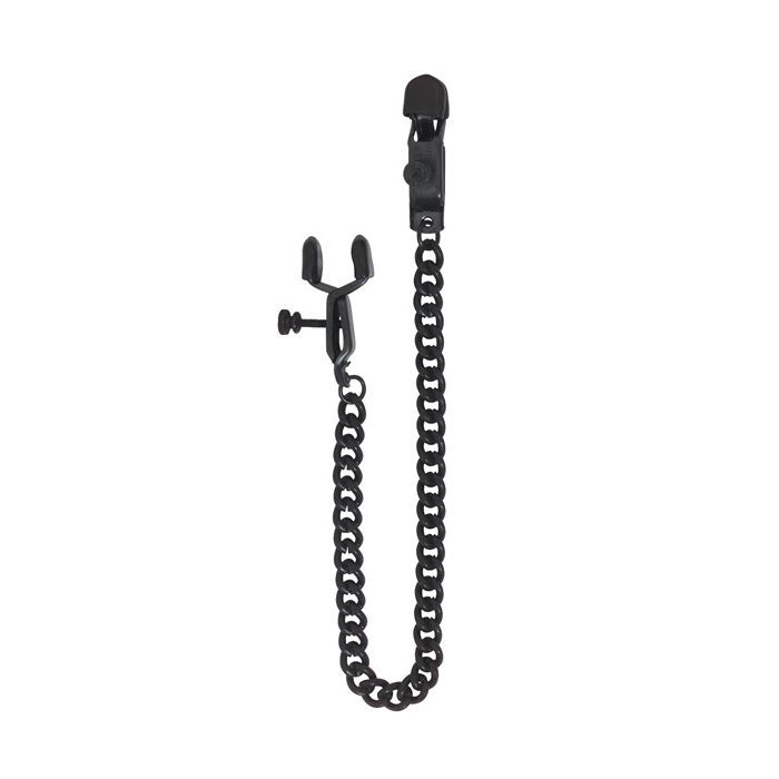 Spartacus Adjustable Alligator Nipple Clamps w/Black Chain