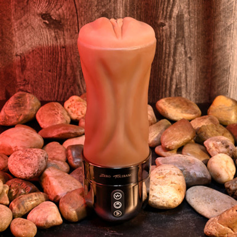 Zero Tolerance Tight Lipped Rechargeable Pussy Masturbator - Vanilla