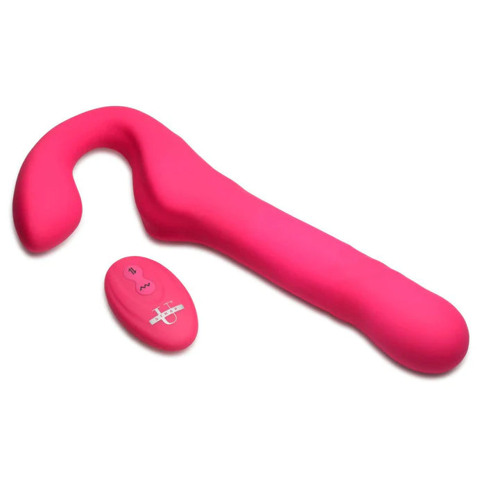 Mighty-Thrust Thrusting & Vibrating Strapless Strap-On W- Remote