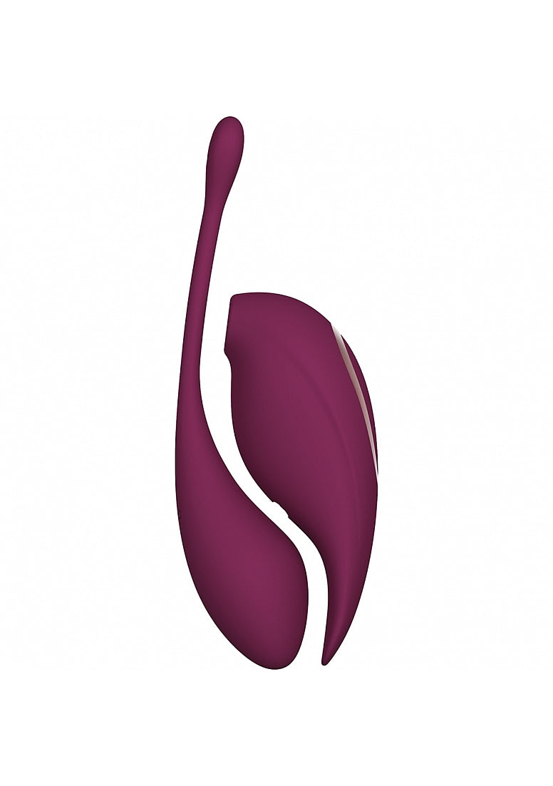 Twitch 2 - Rechargeable Suction & Flapping Vibrator with Remote Control Vibrating Egg Â Burgundy