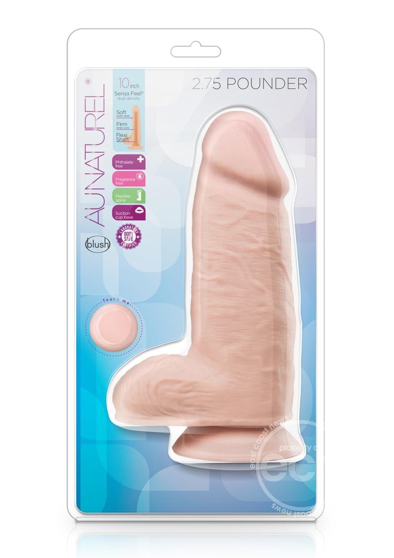 Au Naturel Pounder Dildo With Suction Cup 10in - Vanilla - The Lingerie Store