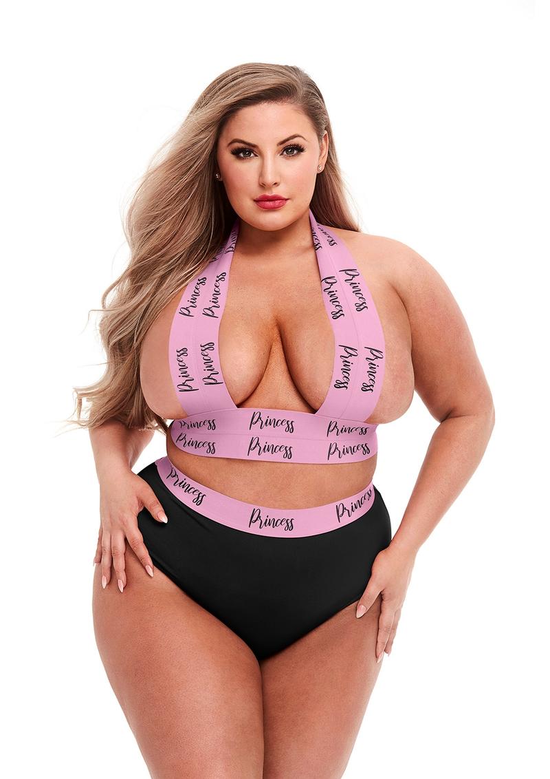 2 Pc Logo Elastic Booty Short