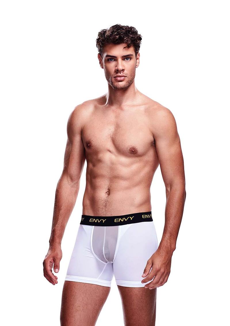 Envy Mesh Long Boxer White