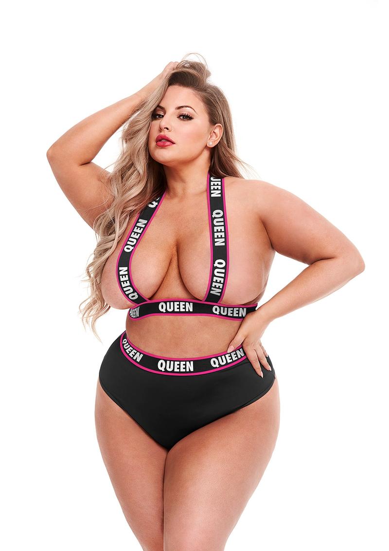 2 Pc Logo Elastic Booty Short