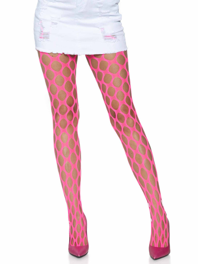 Jumbo Pothole Net Tights O/S Neon
