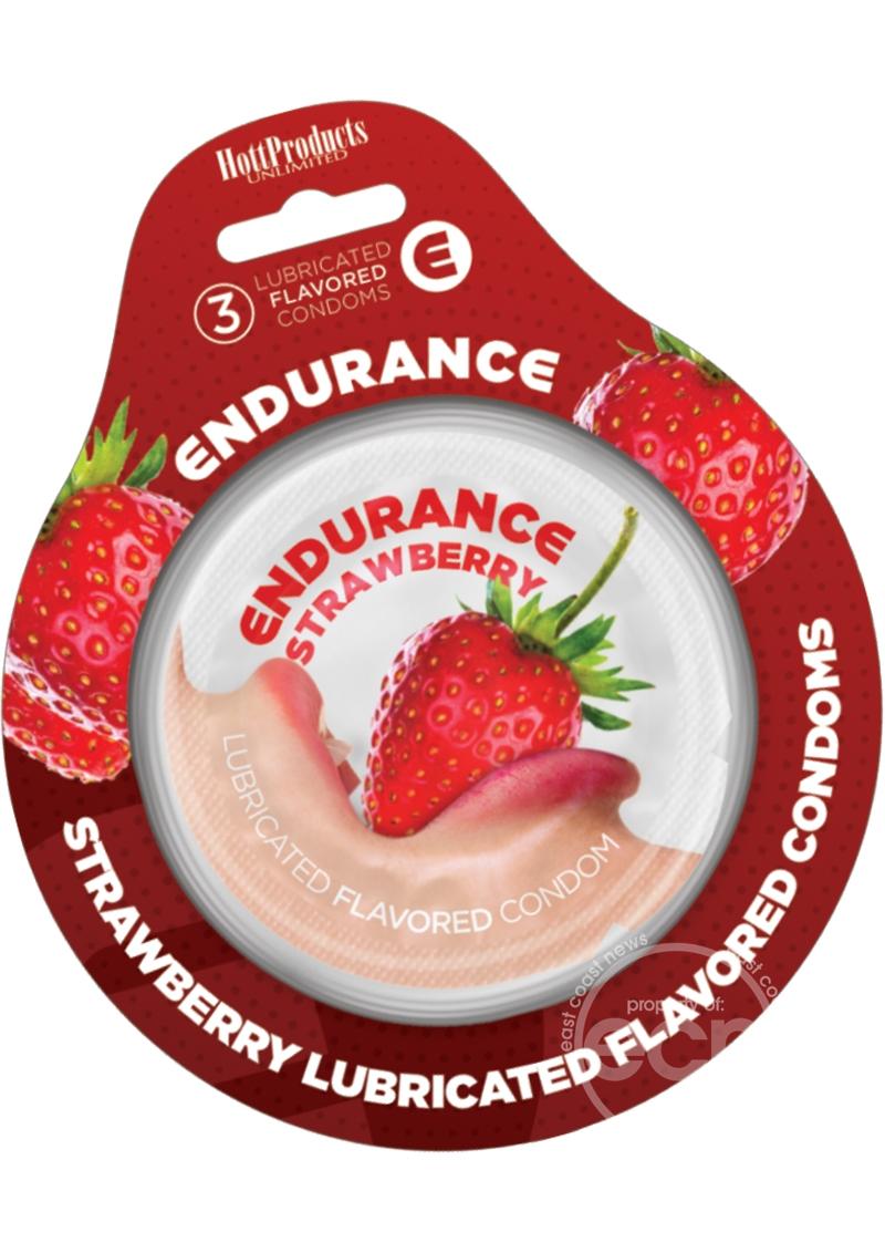 Lubricated Flavored Endurance Condoms 3 Per Pack