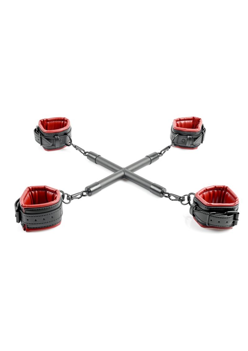 Saffron Hog Tie & Cuff Set - Red/Black