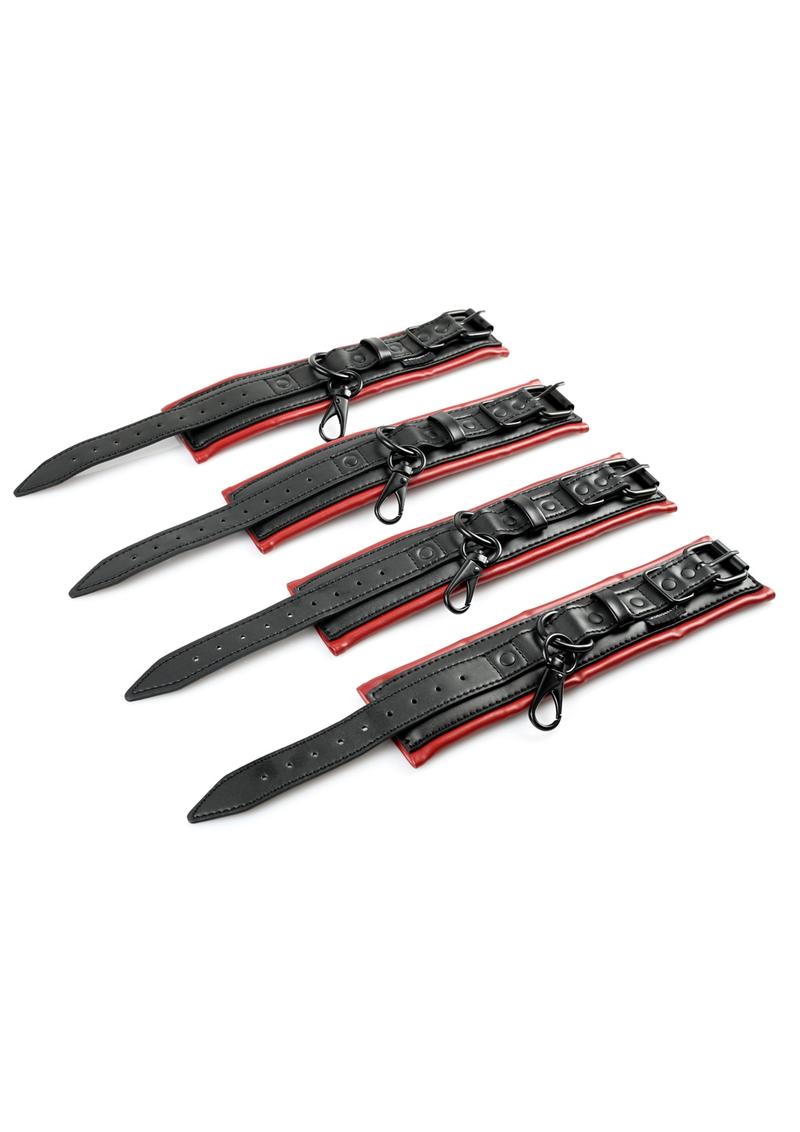 Saffron Hog Tie & Cuff Set - Red/Black