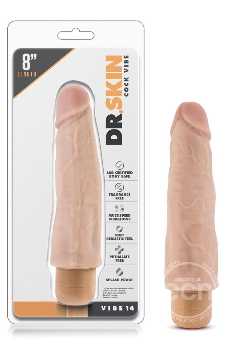 Dr. Skin Cock Vibe 14 Vibrating Dildo 8in