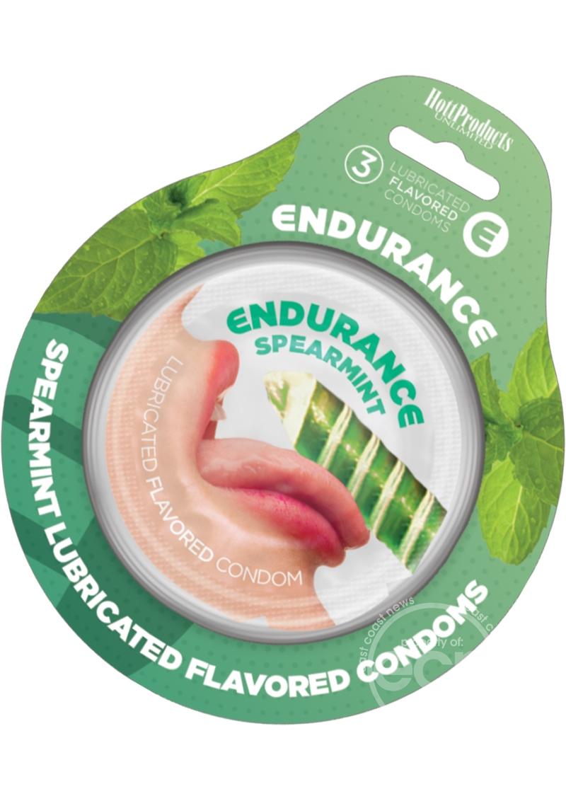 Lubricated Flavored Endurance Condoms 3 Per Pack