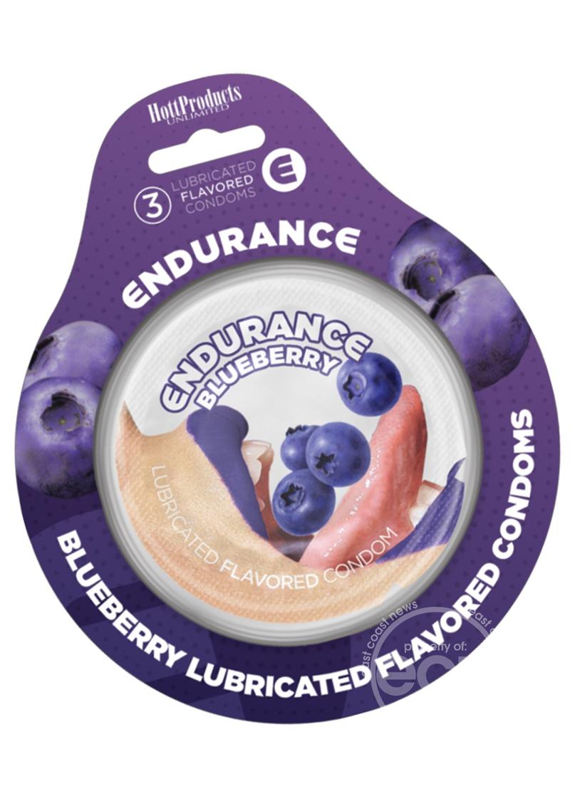 Lubricated Flavored Endurance Condoms 3 Per Pack