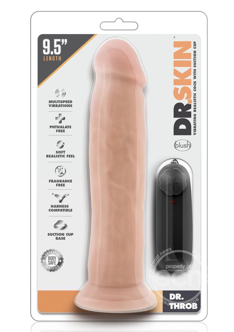 Dr. Skin Dr. Throb Vibrating Dildo with Remote Control 9.5in