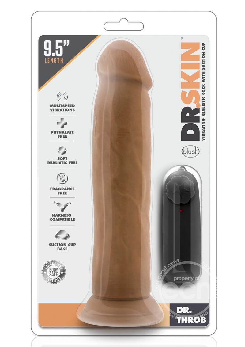 Dr. Skin Dr. Throb Vibrating Dildo with Remote Control 9.5in