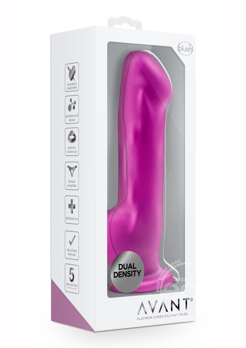 Avant D7 Ergo Silicone Dildo with Suction Cup 7.5in - Violet