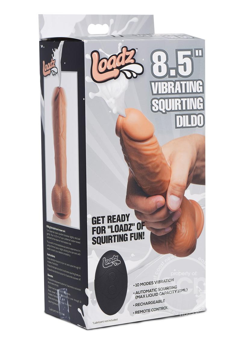 Loadz Vibrating Squirting Dildo with Remote Control 8.5in