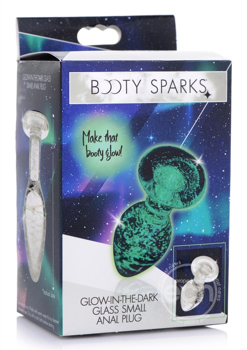 Booty Sparks Glow In The Dark Glass Anal Plug