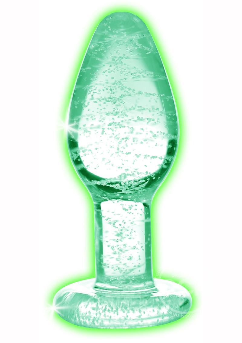 Booty Sparks Glow In The Dark Glass Anal Plug