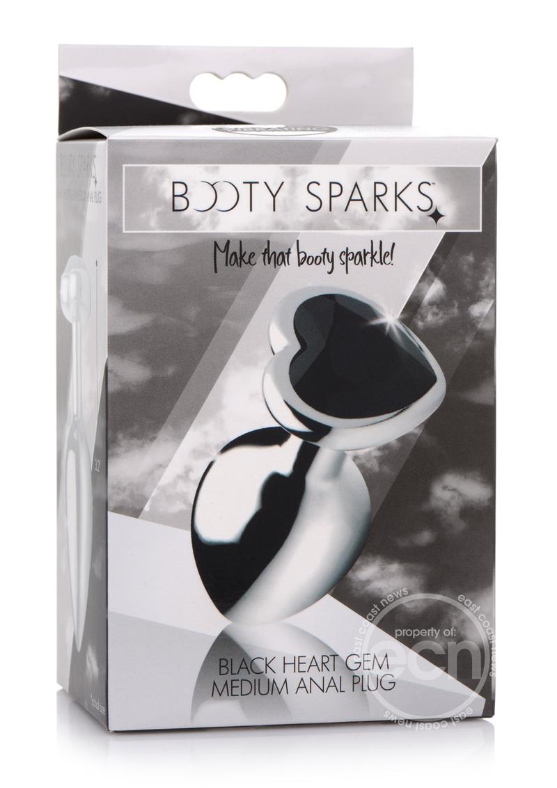 Booty Sparks Gemstones Black Heart Anal Plug