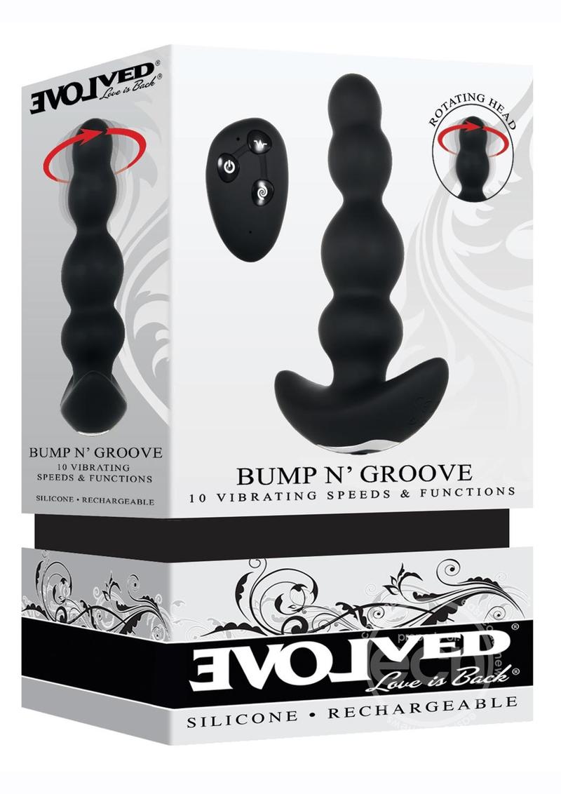 Bump N' Groove Rechargeable Silicone Anal Plug with Remote Control