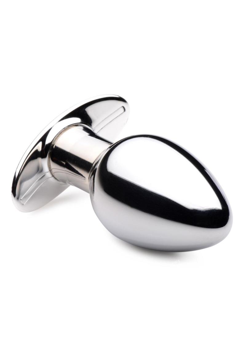 Master Series Chrome Blast 7X Rechargeable Anal Plug with Remote Control - Silver