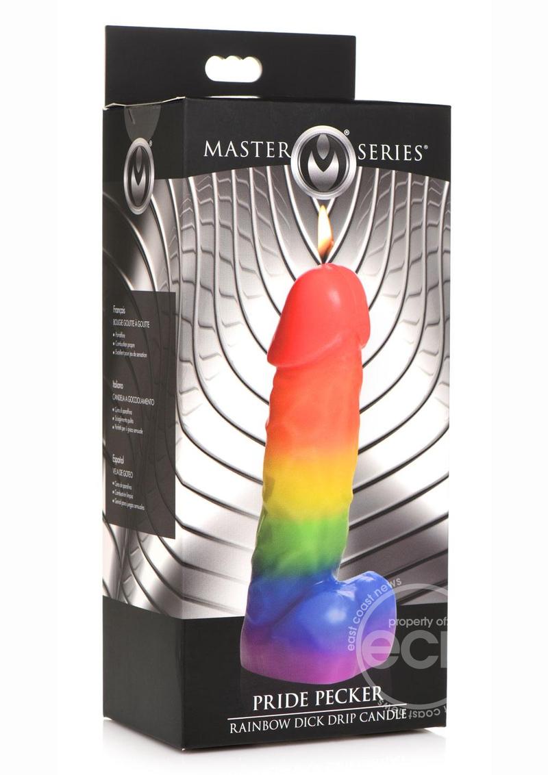 Master Series Pride Pecker Rainbow Drip Candle