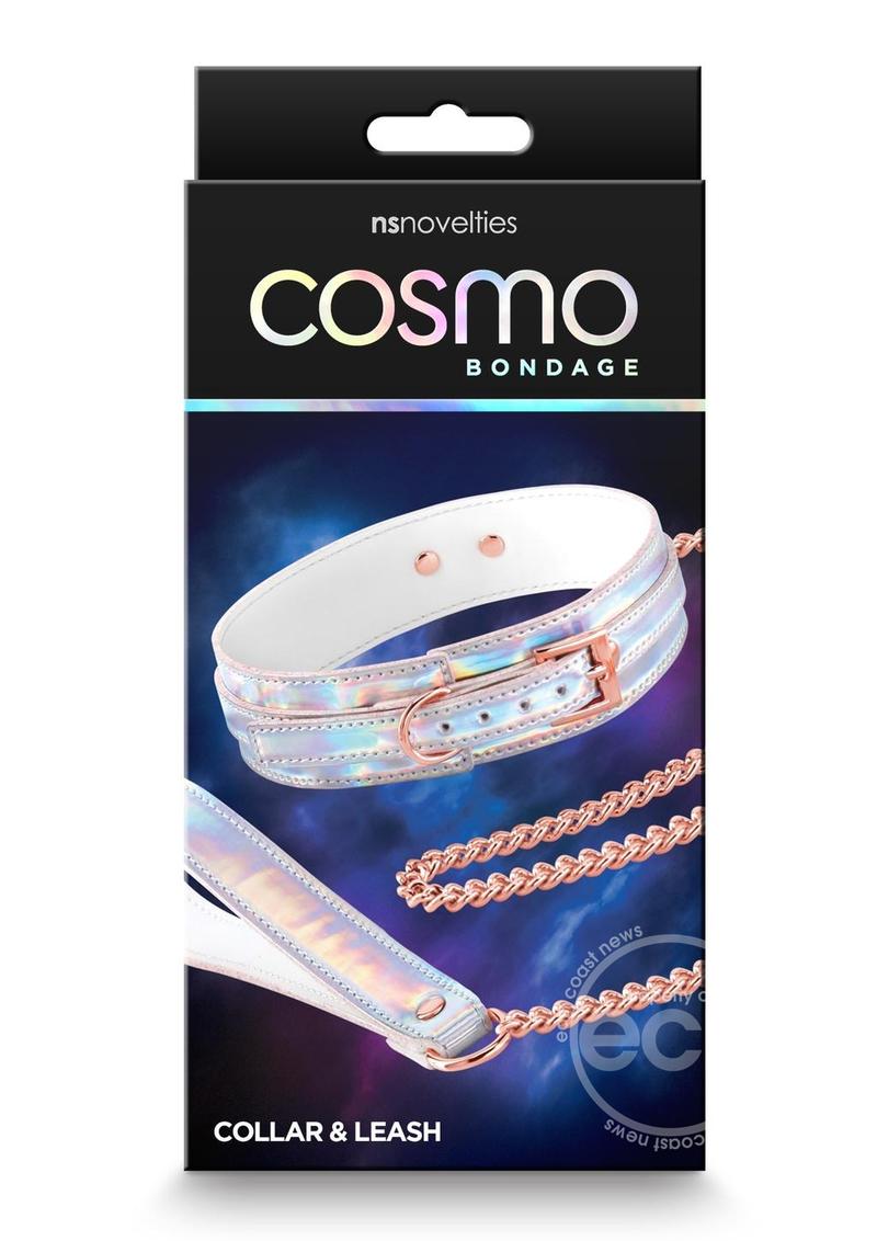 Cosmo Bondage Collar & Leash - Rainbow