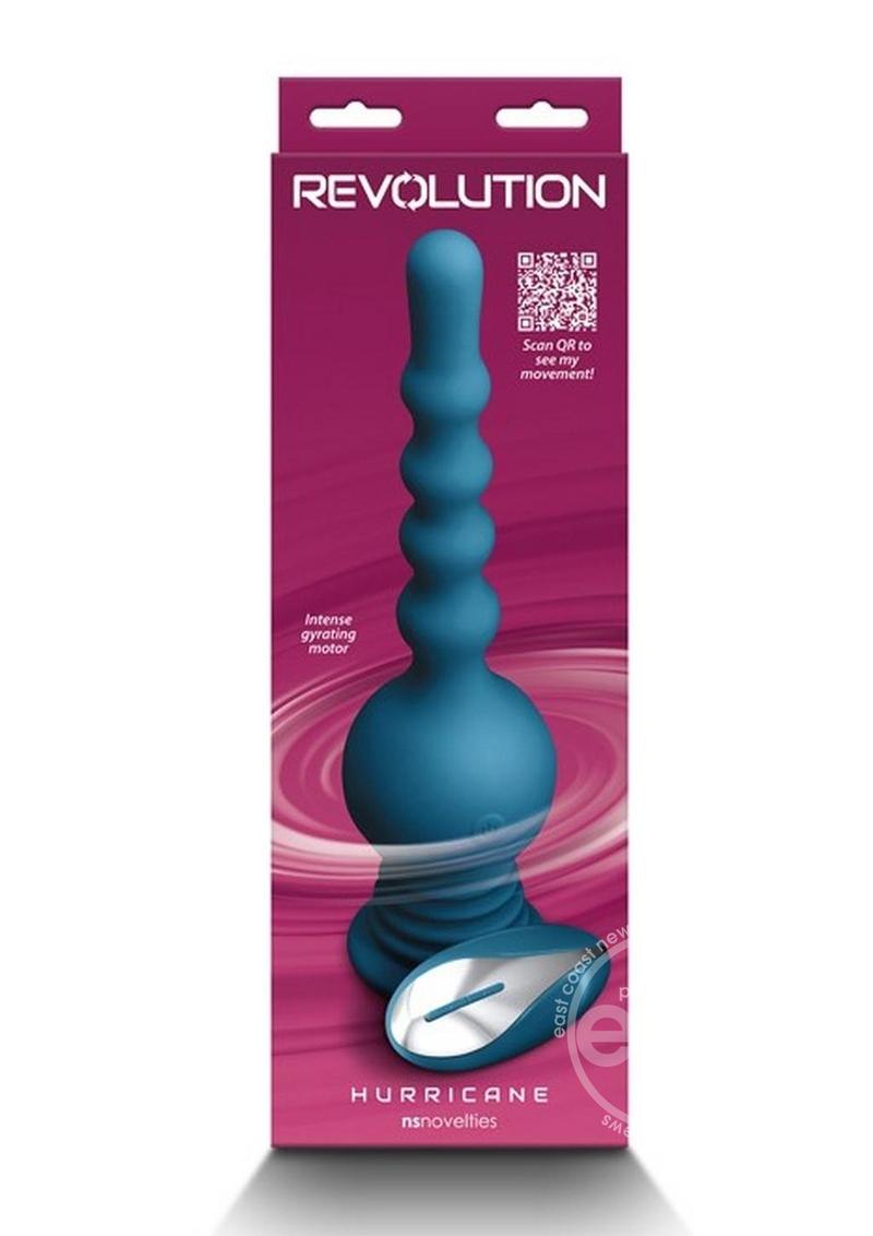 Revolution Hurricane Rechargeable Silicone Vibrator with Remote Control - Teal