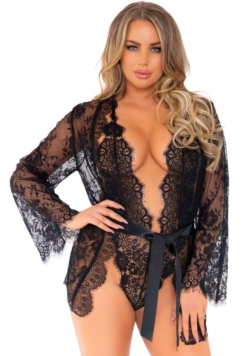 Love Affair Lace Robe & Teddy Set