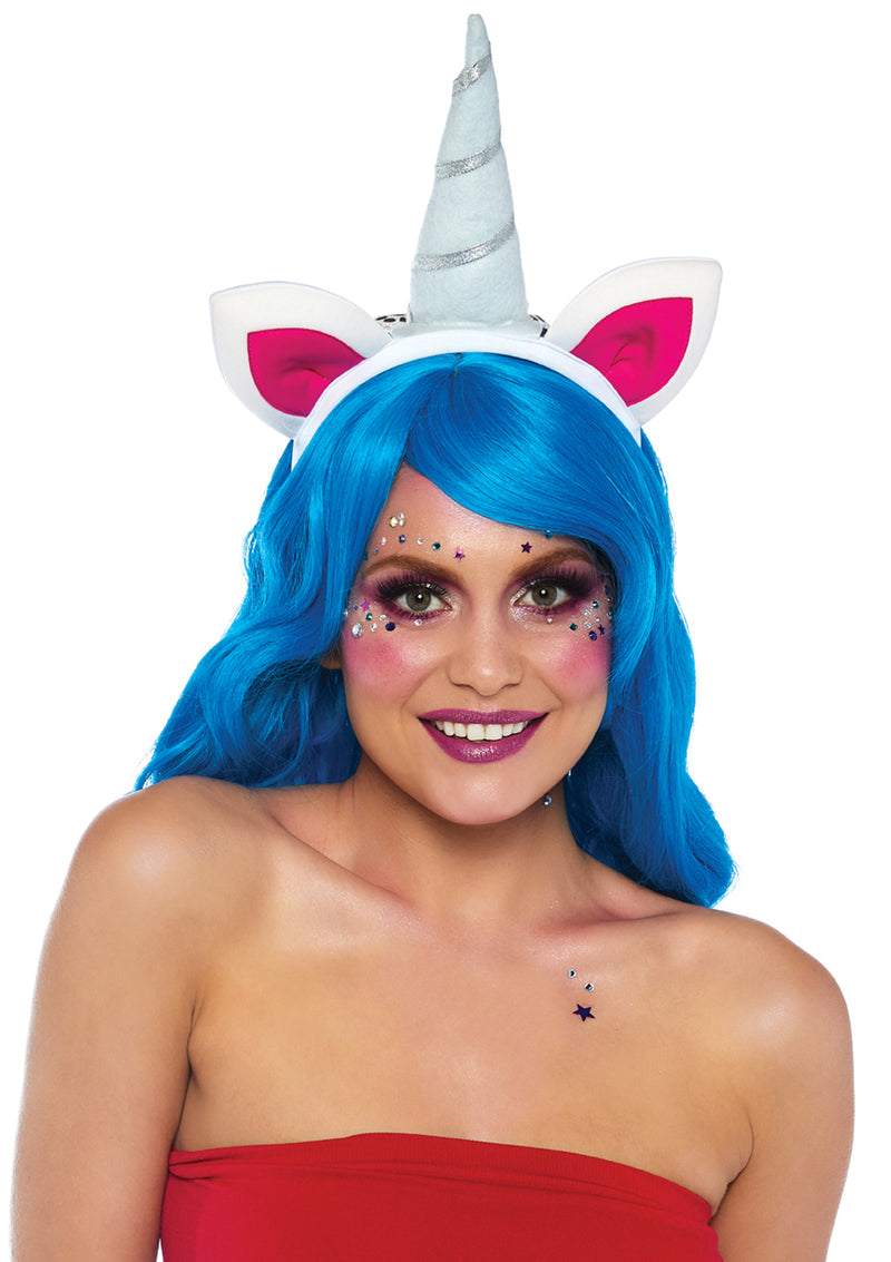 Magical Unicorn Headband with Rainbow Wig Mane