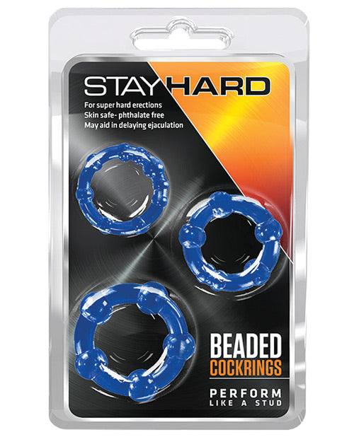Blush Stay Hard Beaded Cock Rings 3 Pack